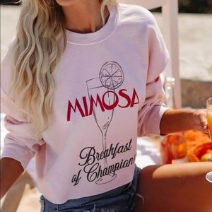 MIMOSA BREAKFAST OF CHAMPIONS COTTON BLEND CROP SWEATSHIRT
